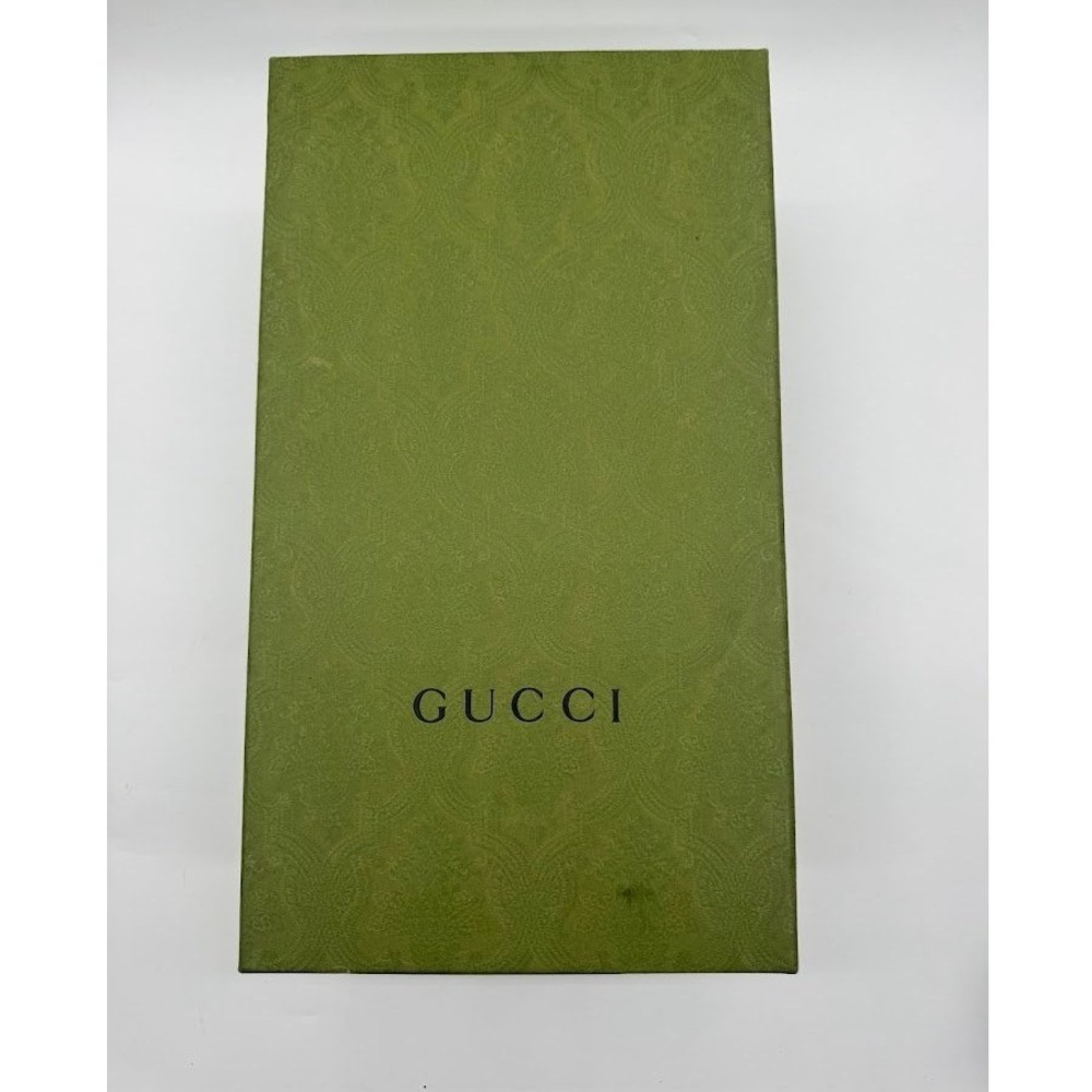 Gucci Green Damask Empty Shoe Box with Tissue and Card 14.5x8x5.5 Luxury Storage